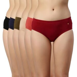 Enamor Stretchable Cotton Hipster Panties for Women Pack of 6 CR17