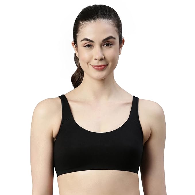 Enamor Low Impact Cotton Sports Bra - Non-Padded • Wirefree -SB06 - Image 2