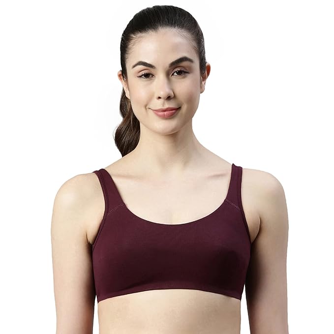 Enamor Low Impact Cotton Sports Bra - Non-Padded • Wirefree -SB06 - Image 9