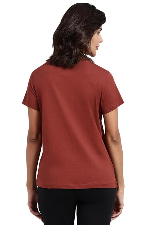Van Heusen Women Printed Cotton Lounge T Shirt - Relax Fit, Round Neck, Short Sleeve 55432 - Image 12