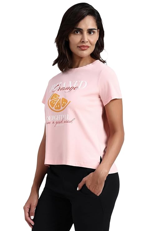 Van Heusen Women Printed Cotton Lounge T Shirt - Relax Fit, Round Neck, Short Sleeve 55432 - Image 7