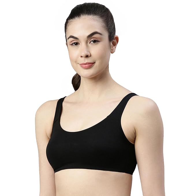 Enamor Low Impact Cotton Sports Bra - Non-Padded • Wirefree -SB06 - Image 4