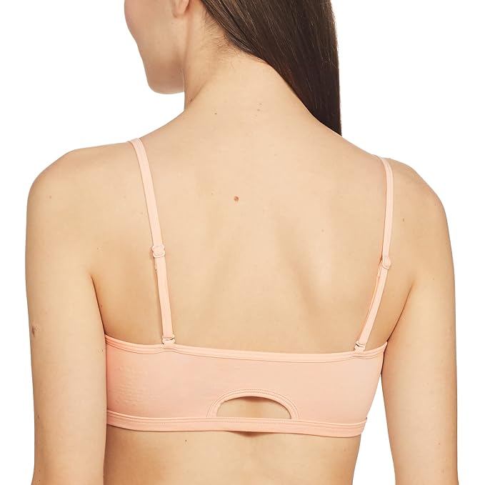 Enamor Moulded Double Layer Front Women's Cotton Cami Bra - Detachable Slim Straps with Back Keyhole, Non Padded, Wirefree, High Coverage - A022 - Image 17