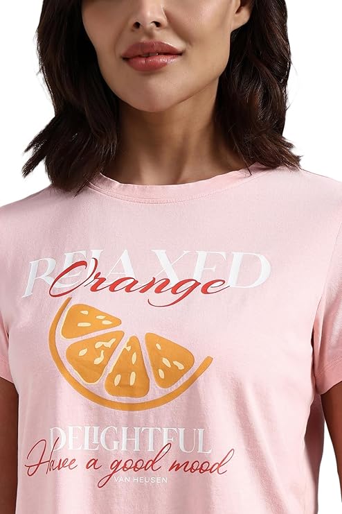 Van Heusen Women Printed Cotton Lounge T Shirt - Relax Fit, Round Neck, Short Sleeve 55432 - Image 13