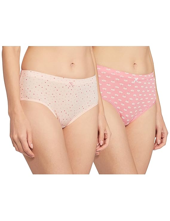 Van Heusen Women's Cotton Casual Comfort Fit Printed Anti-Bacterial Hipster (Pack of 2) -11113