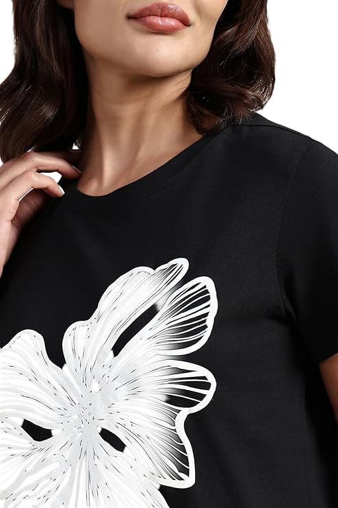 Van Heusen Women Printed Cotton Lounge T Shirt - Relax Fit, Round Neck, Short Sleeve 55432 - Image 15