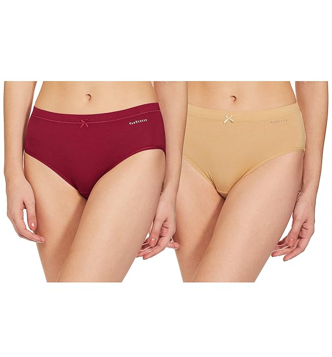 Van Heusen Women's Cotton Anti Bacterial Hipster Panty - Pack of 2 - Full Coverage, Moisture Wicking - 11109