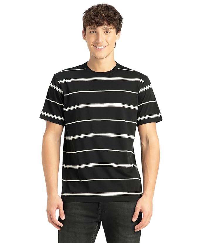 Jockey 2715 Men's Super Combed Cotton Rich Striped Regular Fit Round Neck Half Sleeve T-Shirt - Image 3