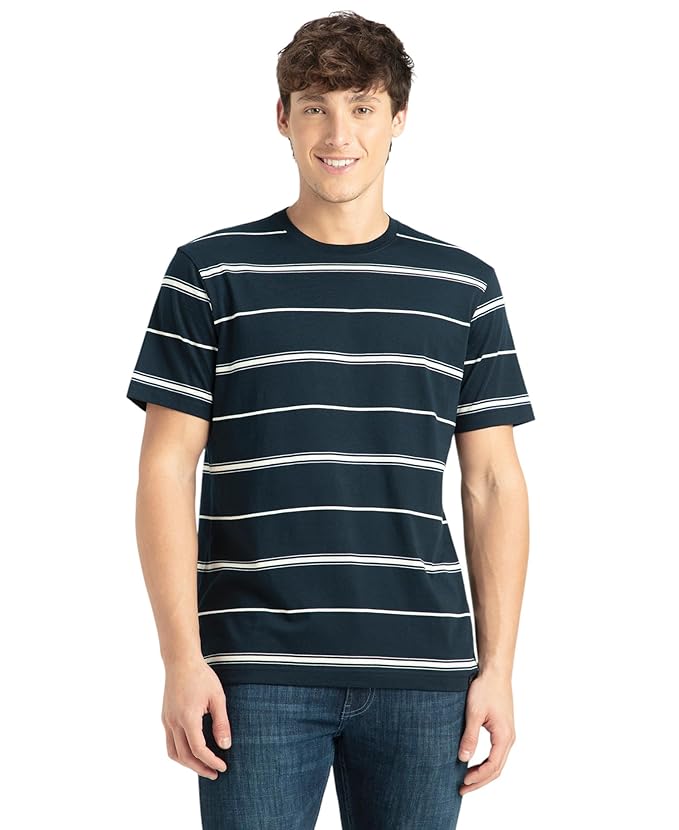 Jockey 2715 Men's Super Combed Cotton Rich Striped Regular Fit Round Neck Half Sleeve T-Shirt - Image 7