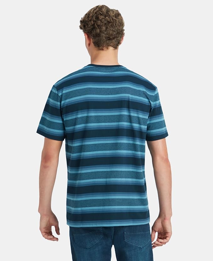 Jockey 2715 Men's Super Combed Cotton Rich Striped Regular Fit Round Neck Half Sleeve T-Shirt - Image 20