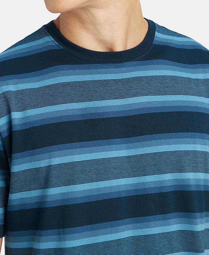 Jockey 2715 Men's Super Combed Cotton Rich Striped Regular Fit Round Neck Half Sleeve T-Shirt - Image 18