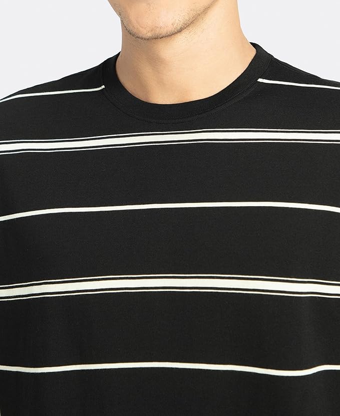 Jockey 2715 Men's Super Combed Cotton Rich Striped Regular Fit Round Neck Half Sleeve T-Shirt - Image 2